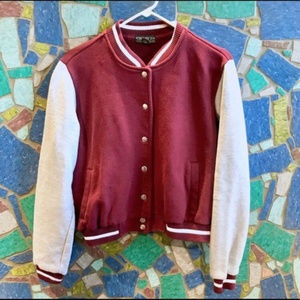 Forever 21 Plus Red & Gray Varsity Jacket